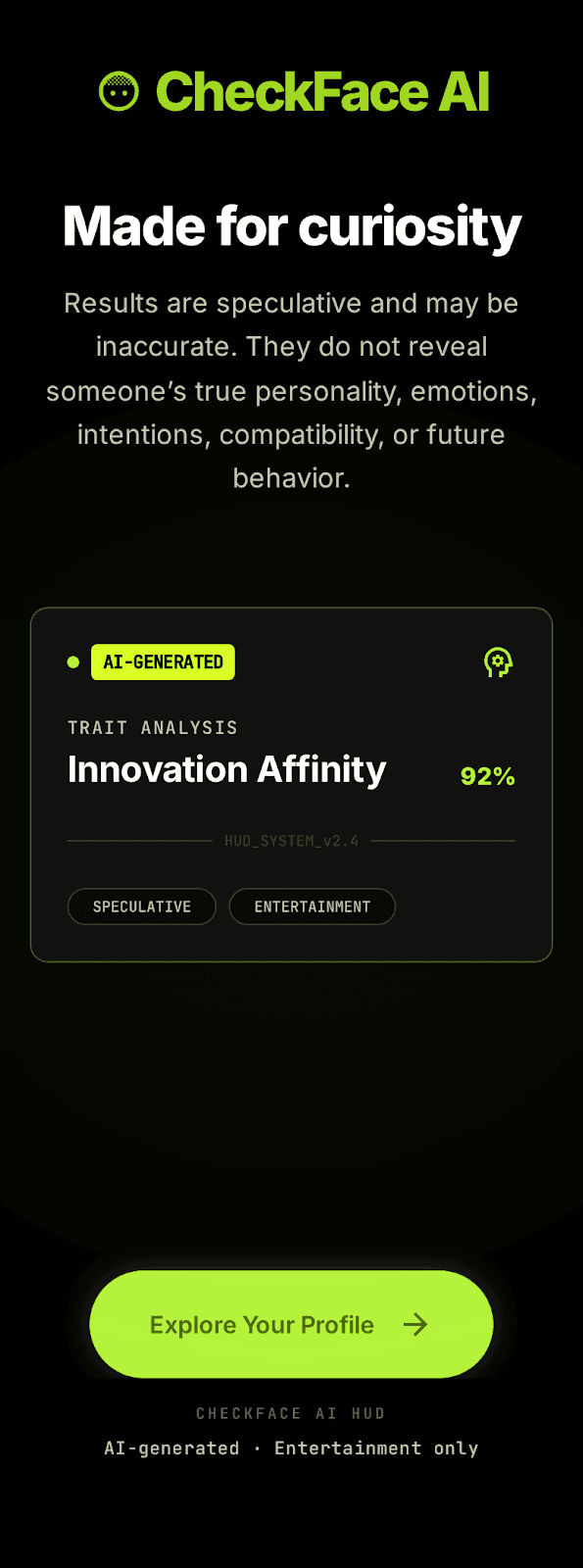 Face Checker AI speculative results explanation